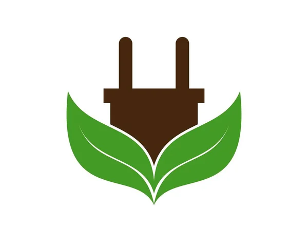 Electrical Plug Two Leaves — Stockový vektor
