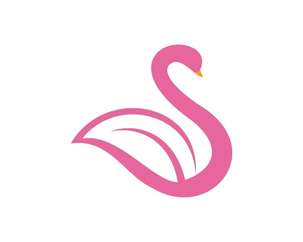 Leaf Pink Swan Shape — Image vectorielle