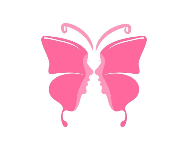 Pink Butterfly Face — Stock vektor