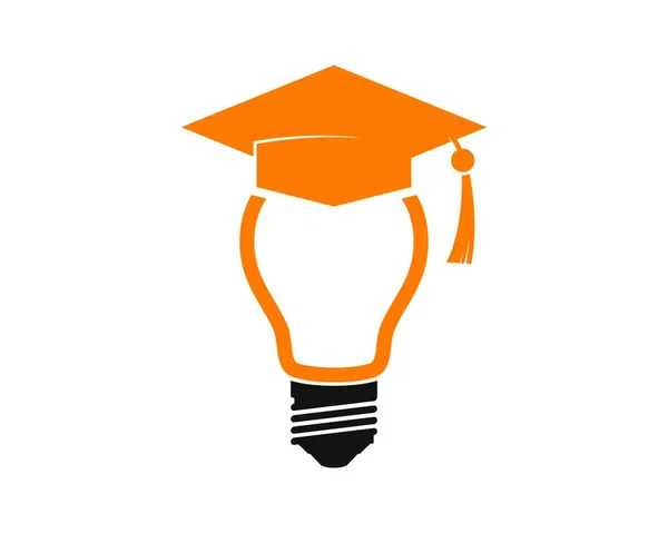 Graduation Hat Shape Bulb — Stock Vector