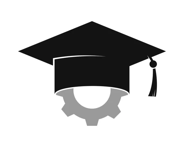 Graduation Hat Gear Shape — Stock Vector