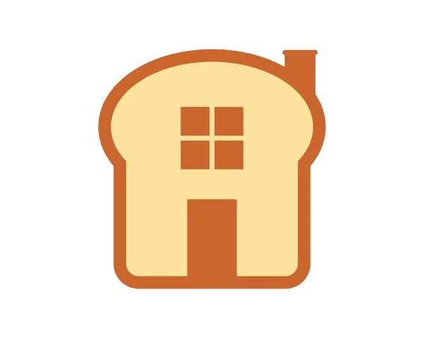 Pão Branco Com Casa Dentro —  Vetores de Stock
