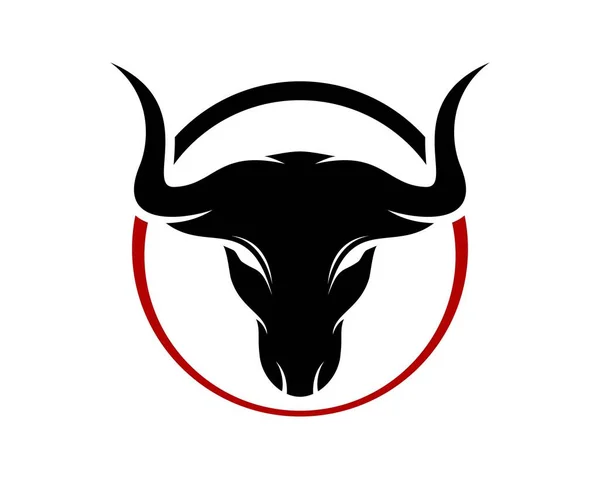 Círculo Con Cabeza Toro Dentro — Vector de stock