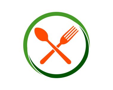 İçinde çatal ve kaşık olan daire