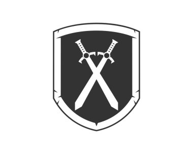 İçinde kılıç silueti olan bir kalkan.