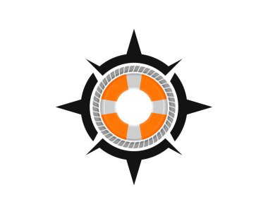 İçinde can simidi olan pusula şekli