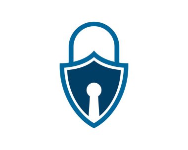 İçinde asma kilit şekli olan kalkan