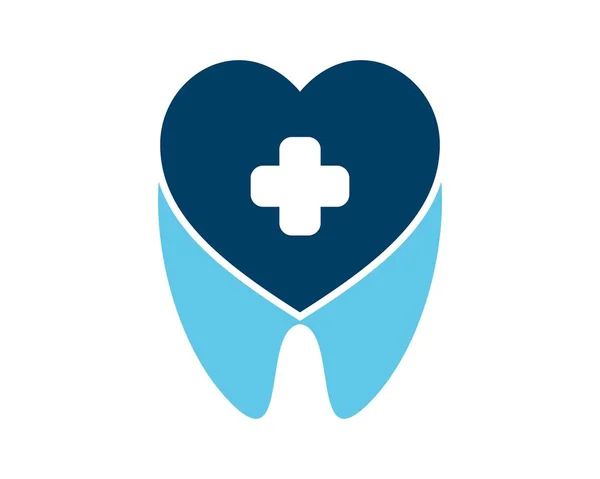 Tooth Love Shape — 스톡 벡터