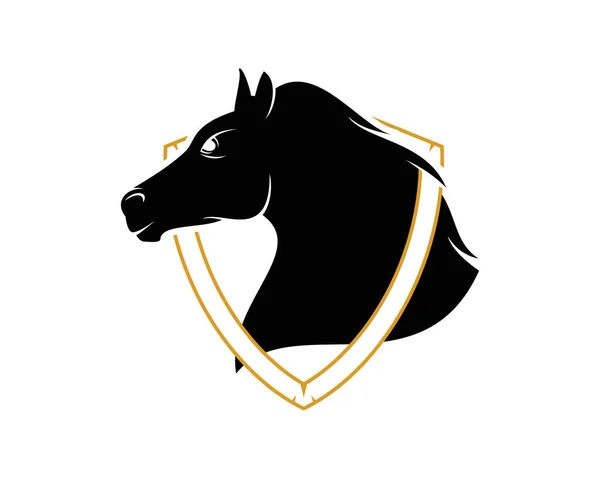 Escudo Com Forma Cavalo Dentro —  Vetores de Stock