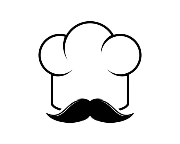 Sombrero Chef Con Bigote Interior — Vector de stock