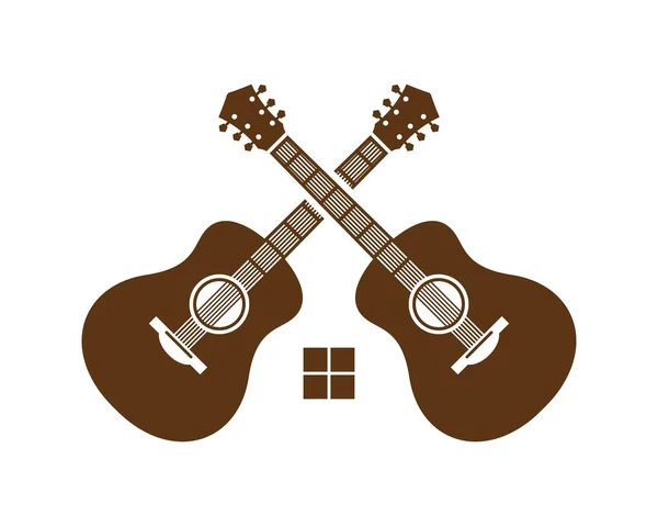 Två Gitarr Med Fönster Inuti — Stock vektor