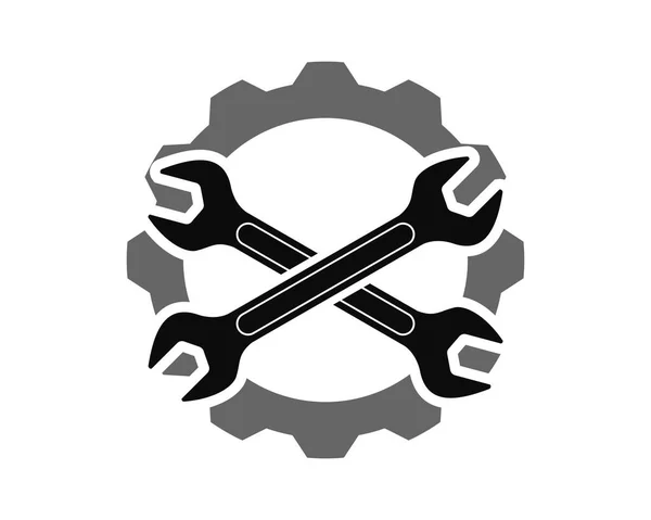 Gear Two Wrench — Stock Vector