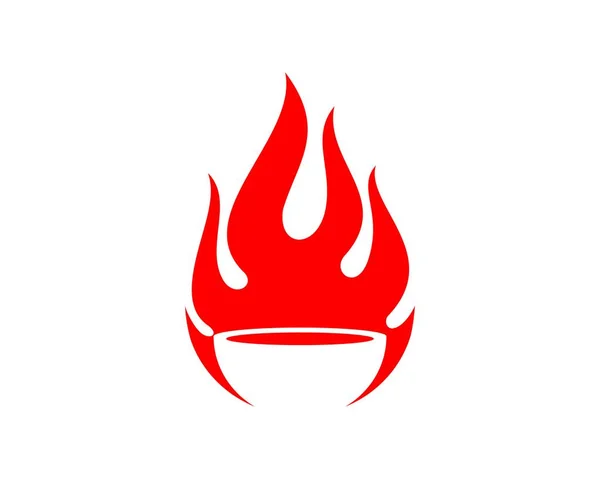 Feuer Mit Schalensilhouette Inneren — Stockvektor