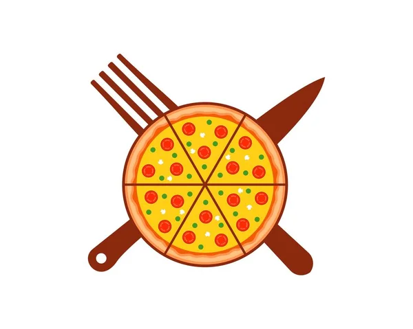 Pizza Knife Fork — Stock Vector