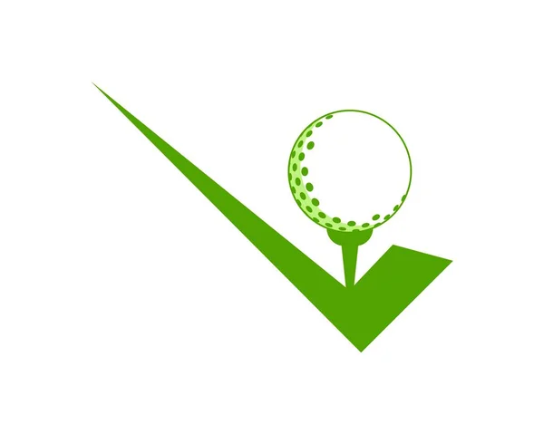 Verifique Forma Com Bola Golfe —  Vetores de Stock