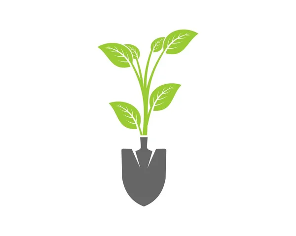 Lopata Rostlinou Nahoře — Stockový vektor