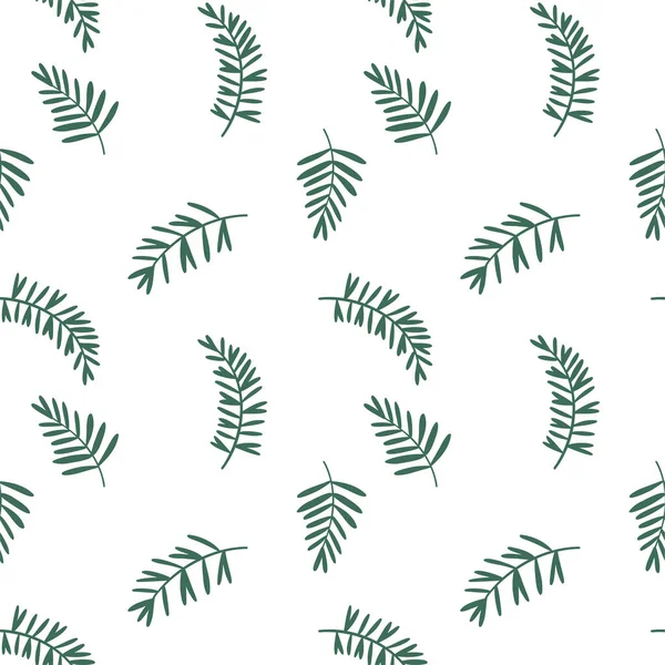 Illustration of a seamless pattern from branches. Suitable for winter holidays and natural botanical motives. The objects are located on a white background. — Stock vektor