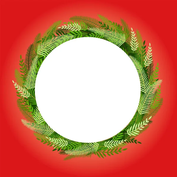 Christmas Wreath Made Natural Pine Plants Postcards Posters Banners Illustration — Stock Vector