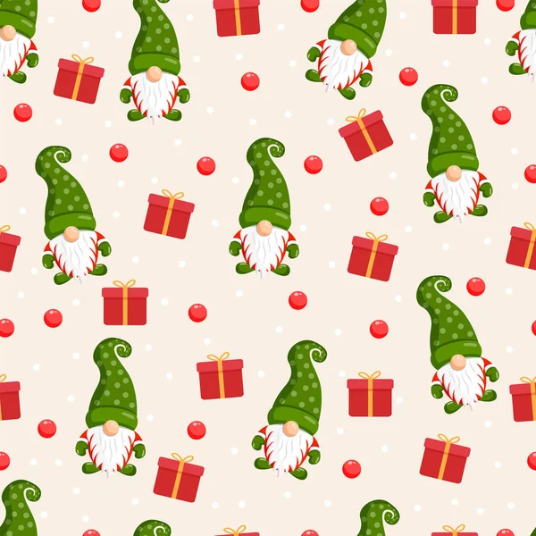Tekstur Natal Dengan Jembalang Mainan Dan Hadiah Vektor Ilustrasi Merry - Stok Vektor