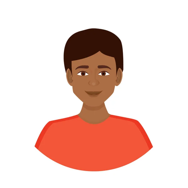 Afrika Amerika Manusia Avatar Potret Seorang Pemuda Vektor Ilustrasi Dari - Stok Vektor