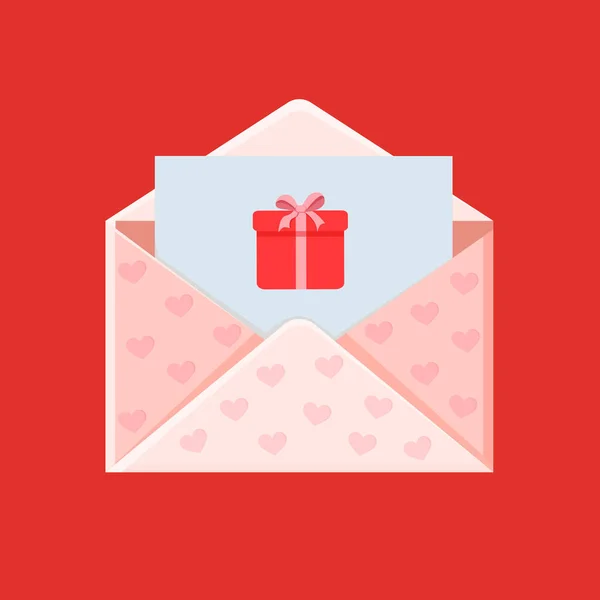 Illustration Une Enveloppe Avec Cœur Message Amour Lettre Amour Pour — Image vectorielle