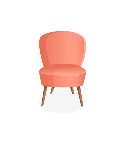 Vektor Illustration Eines Heimsessels Für Den Innenraum Gemütlicher Rosafarbener Sessel — Stockvektor