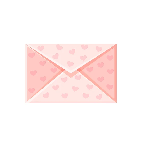 ハートの封筒のイラスト 愛のメッセージ バレンタインデーの愛の手紙のためのはがき ポスター 休日カード — ストックベクタ