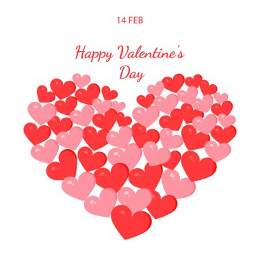 Kartpostal, tekstil, dekor, poster, afiş için büyük bir yürek. Kırmızı-pembe kalbin vektör çizimi. Sevgililer Günü ve diğer tatiller için tebrik kartı. Metin değiştirilebilir