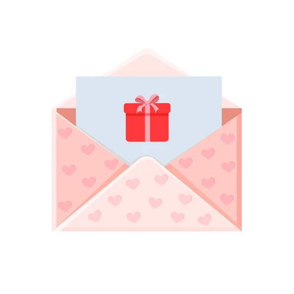 Illustration Une Enveloppe Avec Cœur Message Amour Lettre Amour Pour — Image vectorielle