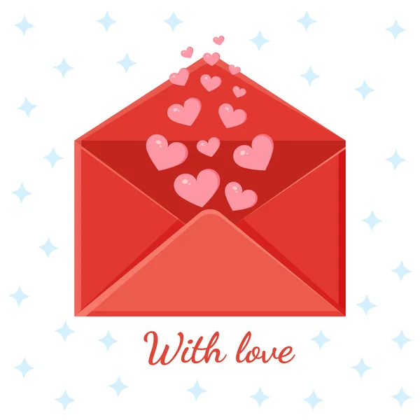 Ευχετήρια Κάρτα Φάκελο Ερωτικό Μήνυμα Ερωτικό Γράμμα Για Την Ημέρα — Διανυσματικό Αρχείο