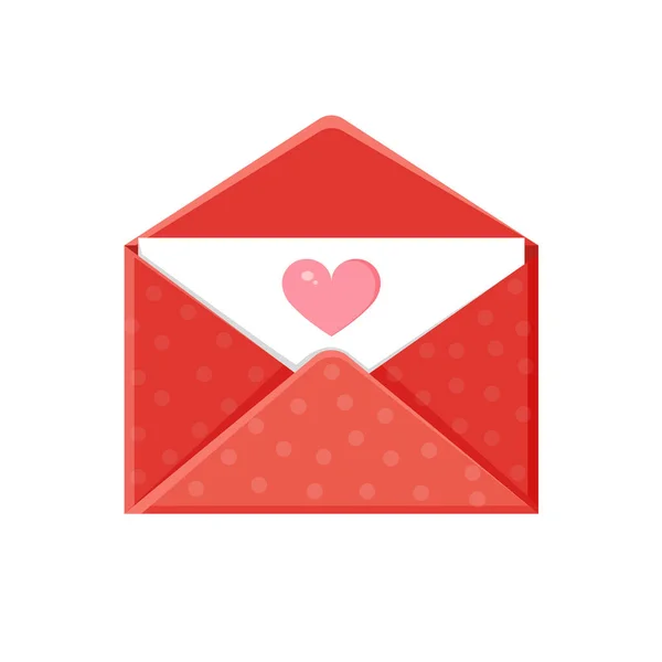 Illustratie Van Een Envelop Met Hart Liefdesboodschap Valentijnsdag Liefdesbrief Voor — Stockvector