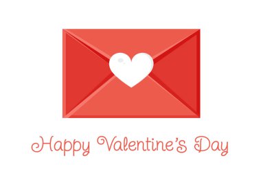 Zarflı bir tebrik kartı. Aşk mesajı. Sevgililer Günü için aşk mektubu. Poster, baskı, tatil kartı.