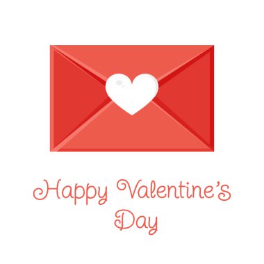 Zarflı bir tebrik kartı. Aşk mesajı. Sevgililer Günü için aşk mektubu. Poster, baskı, tatil kartı.