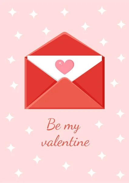 Kartu Ucapan Dengan Amplop Pesan Cinta Surat Cinta Untuk Hari - Stok Vektor
