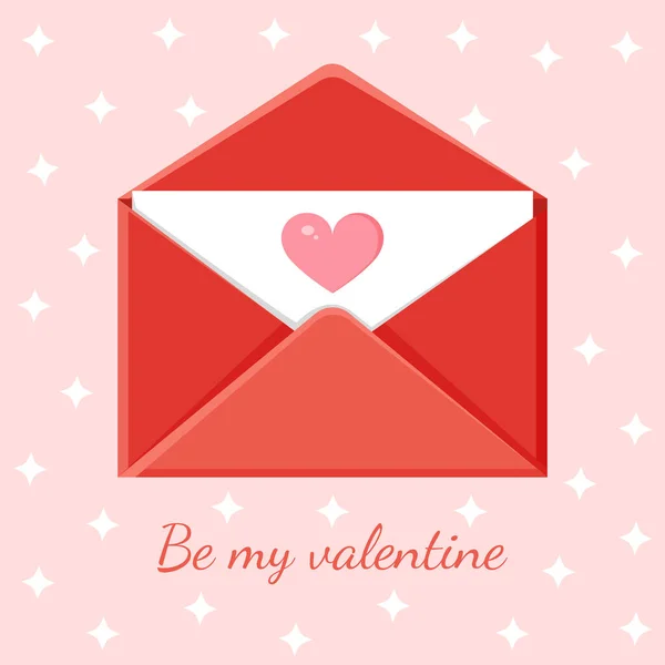Kartu Ucapan Dengan Amplop Pesan Cinta Surat Cinta Untuk Hari - Stok Vektor