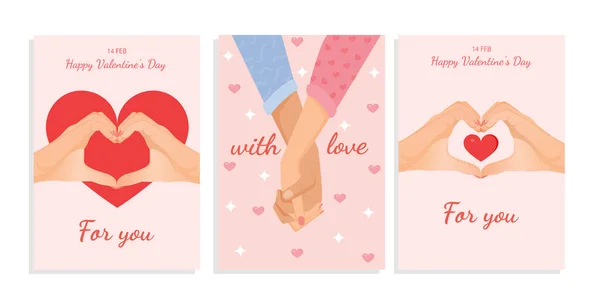 Set Ilustraciones Románticas Para Tarjetas Póster Banner Internet Colección Diseño — Archivo Imágenes Vectoriales