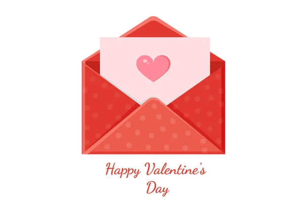 Carte Vœux Avec Enveloppe Message Amour Lettre Amour Pour Saint — Image vectorielle