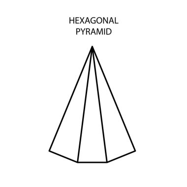 oyun, simge, paket tasarımı, logo, mobil, ui, web, eğitim için siyah doğrusal altıgen piramit. Beyaz arka planda altıgen. Tasarımın için geometrik şekiller. Özet