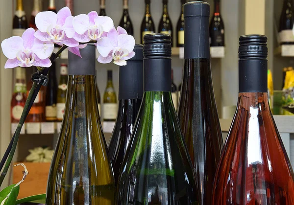 Geniş ürün yelpazeli bir şarap dükkanı. Şarap dükkanında bir sürü şarap şişesi var. Büyük bir şarap seçimi..