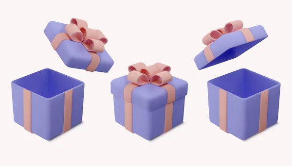 3d geschenkdoos set — Stockvector