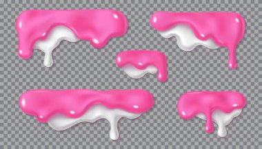 Erimiş pembe ve beyaz krema damlası