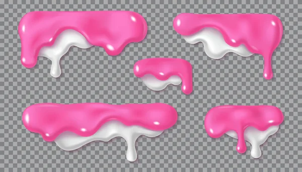 Erimiş pembe ve beyaz krema damlası