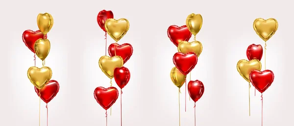 Red and Golden foil balloons — Stockvektor
