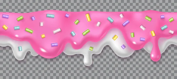 Erimiş pembe donut kreması damlası