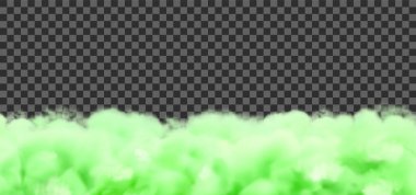 Yeşil bulutlar. Vektör gerçekçi Cadılar Bayramı çizimi. Floresan gökyüzü ya da cennet