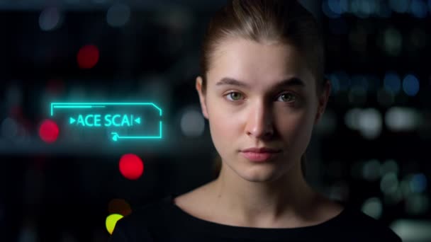 Facial identification system granting user access after successful verification — Stock video