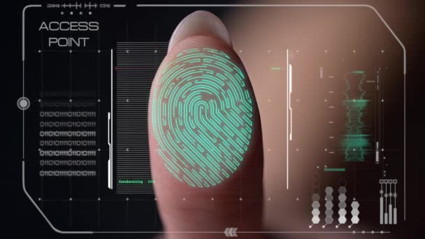 Fingerprint scanner denying system launching fail identification process macro — Video Stock