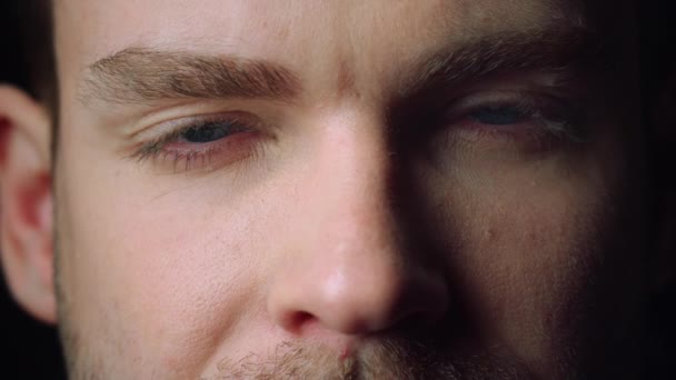 Iris face technology scan person eye research memories with biometrics closeup — Αρχείο Βίντεο