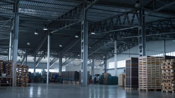 Nadie en fábrica almacén suministro paquete distribución compleja logística — Vídeos de Stock