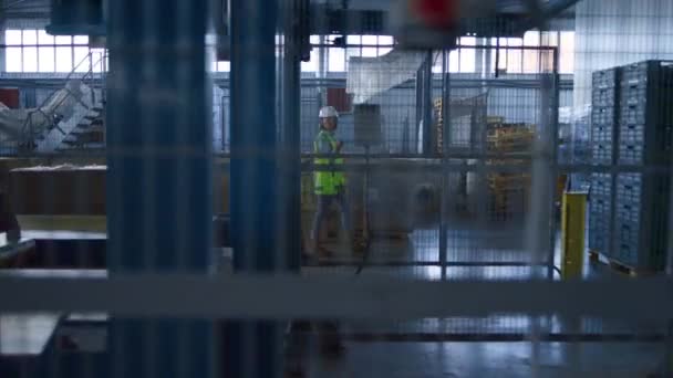 Superviseurs d'usine discutant production analyse distribution logistique — Video